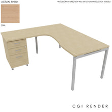 Load image into Gallery viewer, Curva Corner Desk Oak Aluminium 180 Left