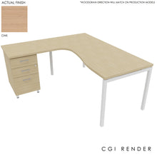 Load image into Gallery viewer, Curva Corner Desk Oak White 180 Left