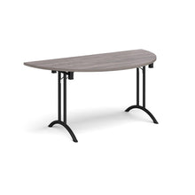 Load image into Gallery viewer, Adaptive 1600 Black Grey Oak Semi Circle Foldable Desk