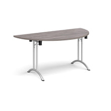 Load image into Gallery viewer, Adaptive 1600 Silver Grey Oak Semi Circle Foldable Desk