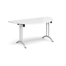 Load image into Gallery viewer, Adaptive 1600 Silver White Semi Circle Foldable Desk
