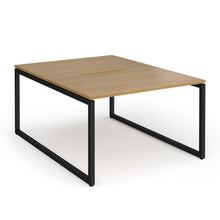 Load image into Gallery viewer, Connection 1200mm Box Frame Bench Desk in Oak with Black Frame