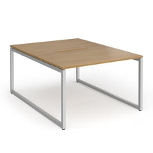 Load image into Gallery viewer, Connection 1200mm Box Frame Bench Desk in Oak with Silver Frame