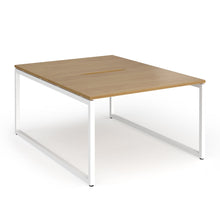 Load image into Gallery viewer, Connection 1200mm Box Frame Bench Desk in Oak with White Frame