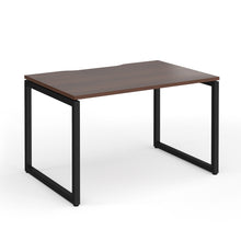 Load image into Gallery viewer, Connection 1200mm Box Frame Office Desk in Walnut Finish with Black Legs