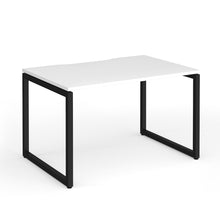 Load image into Gallery viewer, Connection 1200mm Box Frame Office Desk in White Finish with Black Legs