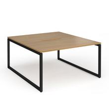 Load image into Gallery viewer, Connection 1400mm Box Frame Bench Desk in Oak with Black Frame