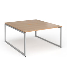 Load image into Gallery viewer, Connection 1400mm Box Frame Bench Desk in Beech with Silver Frame