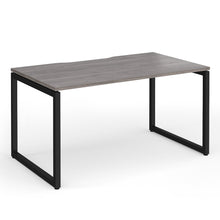 Load image into Gallery viewer, Connection 1400mm Box Frame Office Desk in Grey Oak Finish with Black Legs
