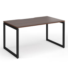 Load image into Gallery viewer, Connection 1400mm Box Frame Office Desk in Walnut Finish with Black Legs