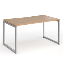 Load image into Gallery viewer, Connection 1400mm Box Frame Office Desk in Beech Finish with Silver Legs