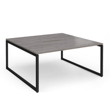 Load image into Gallery viewer, Connection 1600mm Box Frame Bench Desk in Grey Oak with Black Frame