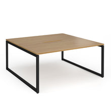 Load image into Gallery viewer, Connection 1600mm Box Frame Bench Desk in Oak with Black Frame
