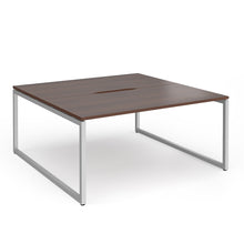Load image into Gallery viewer, Connection 1600mm Box Frame Bench Desk in Walnut with Silver Frame