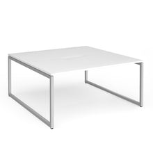 Load image into Gallery viewer, Connection 1600mm Box Frame Bench Desk in White with Silver Frame