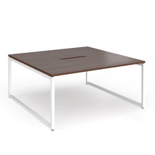 Load image into Gallery viewer, Connection 1600mm Box Frame Bench Desk in Walnut with White Frame