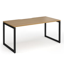 Load image into Gallery viewer, Connection 1600mm Box Frame Office Desk in Oak Finish with Black Legs