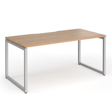 Load image into Gallery viewer, Connection 1600mm Box Frame Office Desk in Beech Finish with Silver Legs