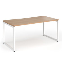 Load image into Gallery viewer, Connection 1600mm Box Frame Office Desk in Beech Finish with White Legs