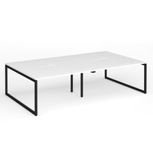 Load image into Gallery viewer, Connection 2800mm Box Frame Bench Desk in White Finish with Black Legs