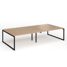Load image into Gallery viewer, Connection 3200mm Box Frame Bench Desk in Beech Finish with Black Legs