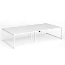 Load image into Gallery viewer, Connection 3200mm Box Frame Bench Desk in White Finish with White Legs