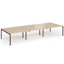 Load image into Gallery viewer, Connection 6 Person 4200mm Bench Desk In Beech Finish with Black Legs