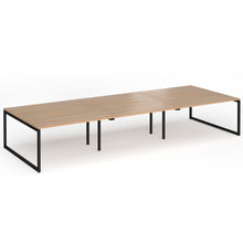 Load image into Gallery viewer, Connection 4200mm Box Frame Bench Desk in Beech Finish with Black Legs