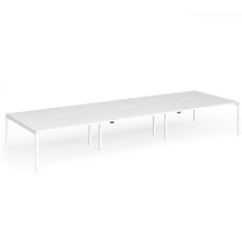Load image into Gallery viewer, Connection 6 Person 4800mm Bench Desk In White Finish with White Legs