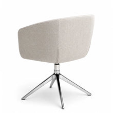 Load image into Gallery viewer, Cove Swivel Chair Without Wheels Finished in Light Grey Fabric (Rear View)
