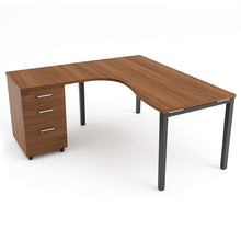 Load image into Gallery viewer, Curva Corner Desk American Walnut Grey 160 Left