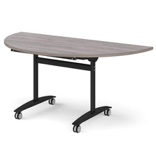 Load image into Gallery viewer, Pivot Pro 1600 Black Grey Oak Semi Circle Folding Table