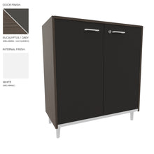 Load image into Gallery viewer, Vero Low Office Cabinet in Eucalyptus and Grey Finish with White Legs