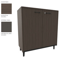 Load image into Gallery viewer, Vero Low Office Cabinet in Eucalyptus and Anthracite Finish with Grey Legs