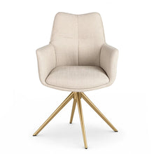 Load image into Gallery viewer, Elian Cream Swivel Desk Chair Without Wheels (Front)