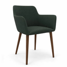 Load image into Gallery viewer, Elva Bedroom Desk Chair in Dark Green Fabric with Walnut Legs