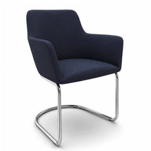 Load image into Gallery viewer, Elva Cantilever Meeting Chair in Midnight Blue Fabric with Polished Chrome Base