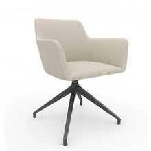Load image into Gallery viewer, Elva Desk Chair Without Wheels, Anthracite Base & Sand Beige Fabric Finish
