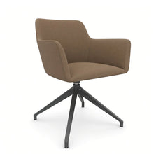 Load image into Gallery viewer, Elva Desk Chair Without Wheels, Anthracite Base & Hazelnut Fabric Finish