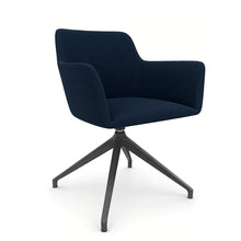 Load image into Gallery viewer, Elva Desk Chair Without Wheels, Anthracite Base & Midnight Blue Fabric Finish