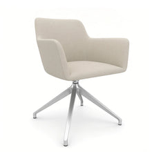 Load image into Gallery viewer, Elva Desk Chair Without Wheels, Silver Base & Sand Beige Fabric Finish