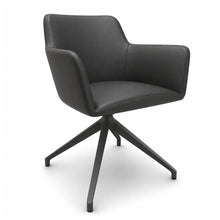 Load image into Gallery viewer, Elva Leather Meeting Chair in Anthracite Leather with Polished Anthracite Base