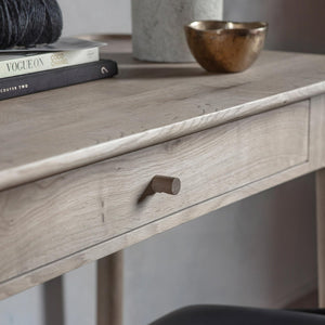 Farningham Grey Oak Desk Drawer Detail