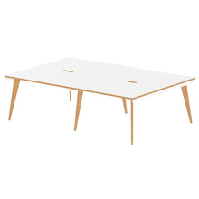 Load image into Gallery viewer, Fusion 2400 White and Wood Bench Desk