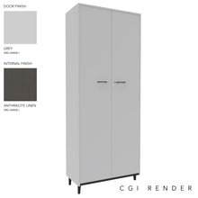 Load image into Gallery viewer, Vero Full Height Storage Cabinet in Grey and Anthracite Finish with Grey Legs