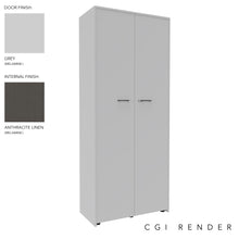 Load image into Gallery viewer, Vero Full Height Storage Cabinet in Grey and Anthracite Finish with Standard Feet