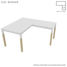 Load image into Gallery viewer, Duo 140 x 160 (CM) Corner Desk White with Oak Legs