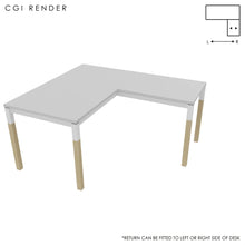 Load image into Gallery viewer, Duo 140 x 160 (CM) Corner Desk Grey with White & Oak Legs