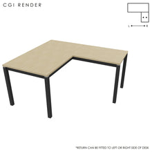 Load image into Gallery viewer, Duo 140 x 160 (CM) Corner Desk Oak with Shadow Grey Legs