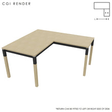 Load image into Gallery viewer, Duo 140 x 160 (CM) Corner Desk Oak with Shadow Grey & Oak Legs